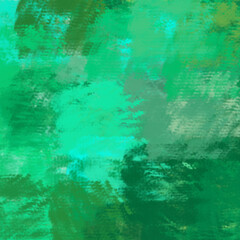 painting with dry brushes, chaotic strokes, emerald and green palette, background for the interior
