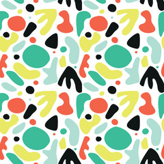 Seamless pattern with abstract bubble shapes. Contemporary wallpaper.