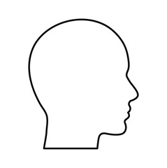 Outline of human head - Vector illustration. Head icon.