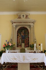 Main altar in the Church of Our Lady of Health in Brajkovici, Croatia