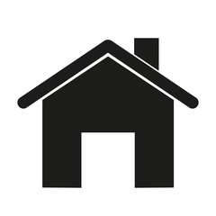 House, real estate icon isolated on white background. Simple classic black shape. Illustration