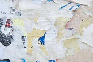 Fototapeta premium Ripped street poster background. Torn paper, abstract texture. 