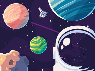 space astronaut planets