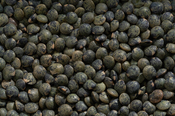 Detailed and large close up shot of lentils