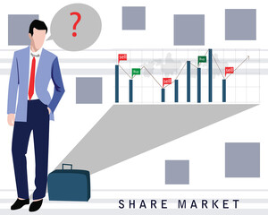 2D illustration stock market concept