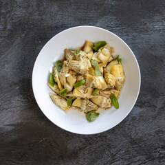 Plate of Marinated Artichoke Hearts