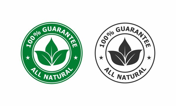 100% guarantee - all natural logo template illustration