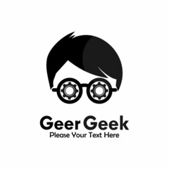 Gear geek logo template illustration