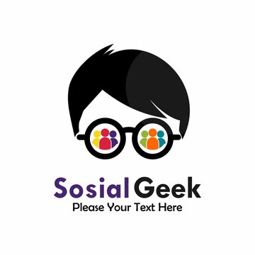 Social geek logo template illustration