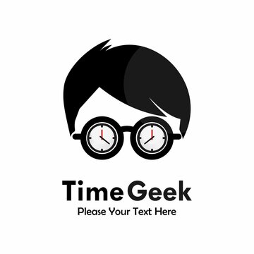 Time geek logo template illustration