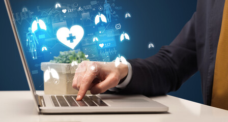 hand browsing on the internet for medical issues