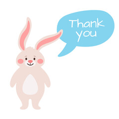 cartoon illustration of a cute Easter bunny
