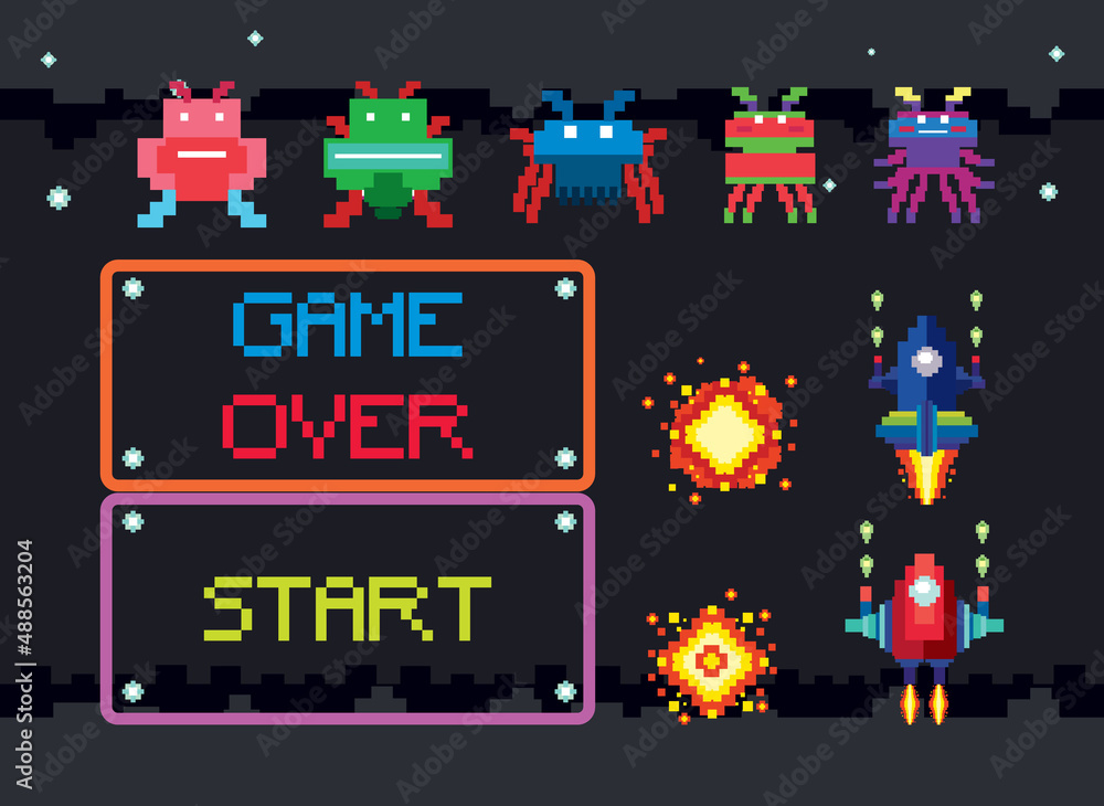 Sticker space game user interface template - Stickers