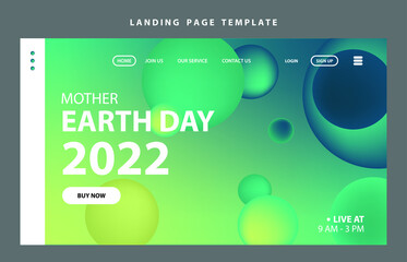 Naklejka premium landing page template website presentation digital marketing flat design startup event earth day