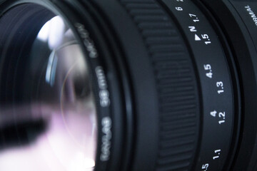 camera lens close up