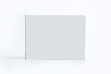 A white box stands on a white background.
