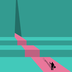 Business concept - Opportunity path, success, career. Vector