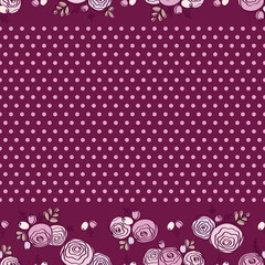 Cute seamless pattern with pink spring flowers. Dark purple floral background for textile, fabric manufacturing, wallpaper, covers, surface, print, gift wrap, scrapbooking. Vector