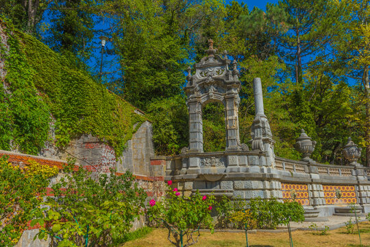 decorative arch in garden of Massandra Palace