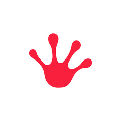 Frog paw print. Vector graphics. Symbol, logo illustration.