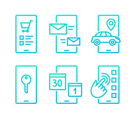 Mobile online store gradient, vector icon. Internet shop.