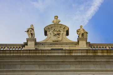 Fototapeta na wymiar Fragment of Royal Palace in Madrid, Spain 