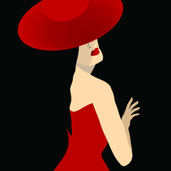 woman in red hat