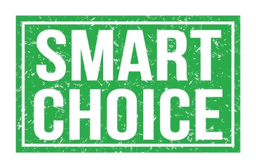 Naklejka premium SMART CHOICE, words on green rectangle stamp sign