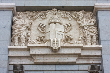 Fragment of Almudena Cathedral in Madrid, Spain	
