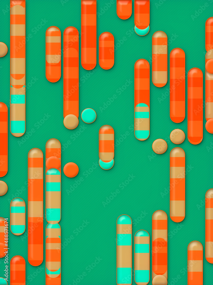 Aufkleber abstract colored geometric shapes 3d rendering modern background. futuristic concept. digital illust