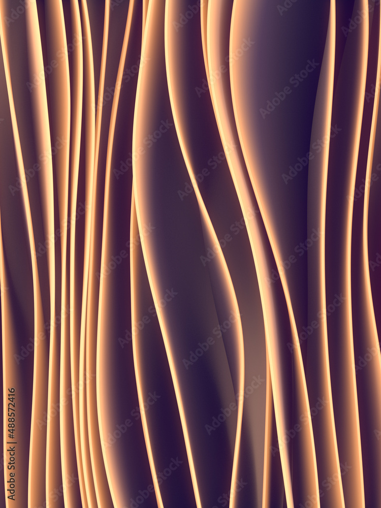 Poster Magic wave flow with trendy gradient. 3d rendering colorful digital illustration. Modern background