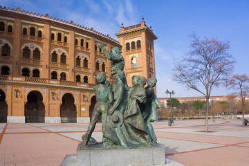 Monument to Antonio Bienvenida near Plaza de Toros de Las Ventas in Madrid, Spain