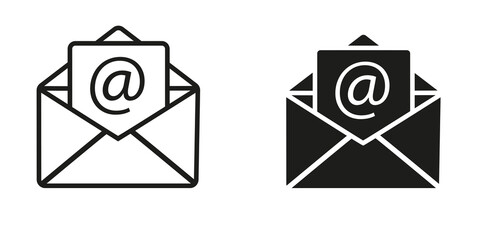 Mail envelope icon. Message notification icon. Open envelope sign. Vector icon