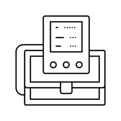 Fototapeta premium portable cardio device line icon vector illustration