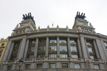 Fototapeta na wymiar Beautiful historical building in Madrid, Spain