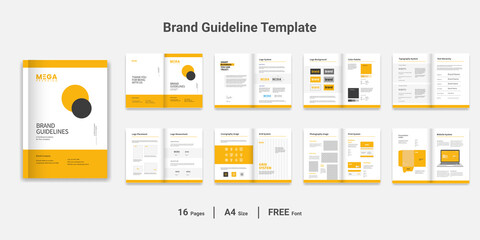 Naklejka na ściany i meble Brand Guideline Template Brand Guidelines template Brand Guidelines Brand Style Guidelines Brand Manual