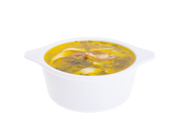 chicken noodle soup isolated