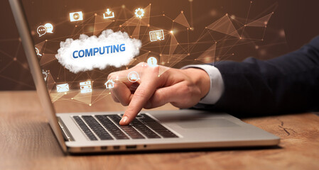 Businessman working with laptop