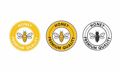 Honey bee design logo template illustration. suitable for product label