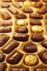 A box with praline chocolates