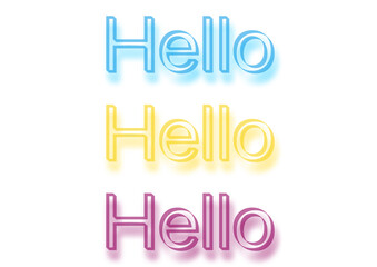 3d render of hello word isolated on white background