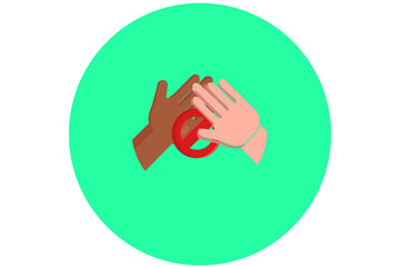 No Handshake Isolated Vector Illustration which can be easily Download