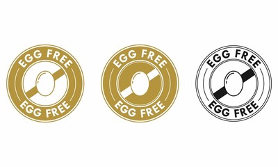 Egg free logo template illustration. suitable for product label