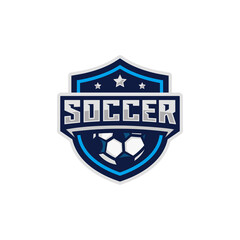 Soccer team emblem logo design vector illustration