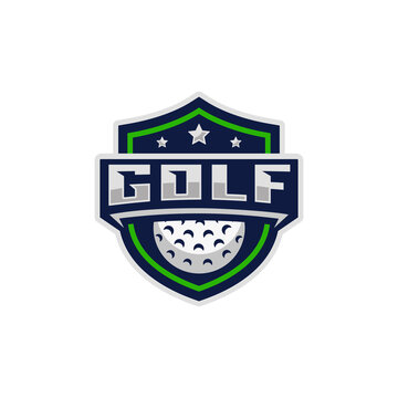 Golf emblem logo design vector illustration