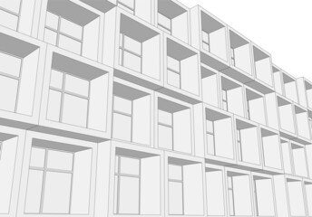 architecture building 3d illustration