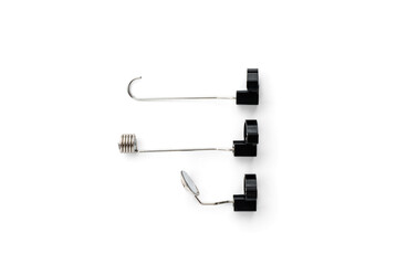 Video endoscope isolated on white background. Attachments for video endoscope: mirror, magnet and hook.