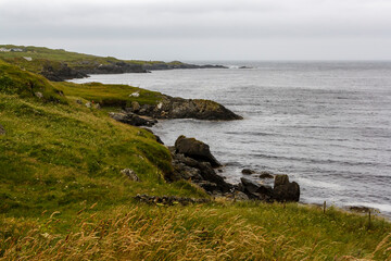 View of the Atlantic coast in the Northern Ireland during the summer