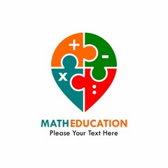 Math education logo template illustration. there are point and mathematic symbol 