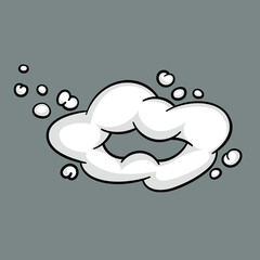 Comic cloud or smoke, cartoon vector motion effects, and explosions